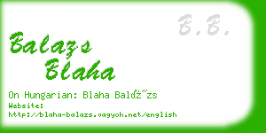 balazs blaha business card